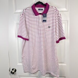NWT - Chaps men’s striped polo - Size XXL - Magenta